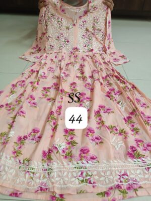 Cotton Mulmul Gowns With Price (46)