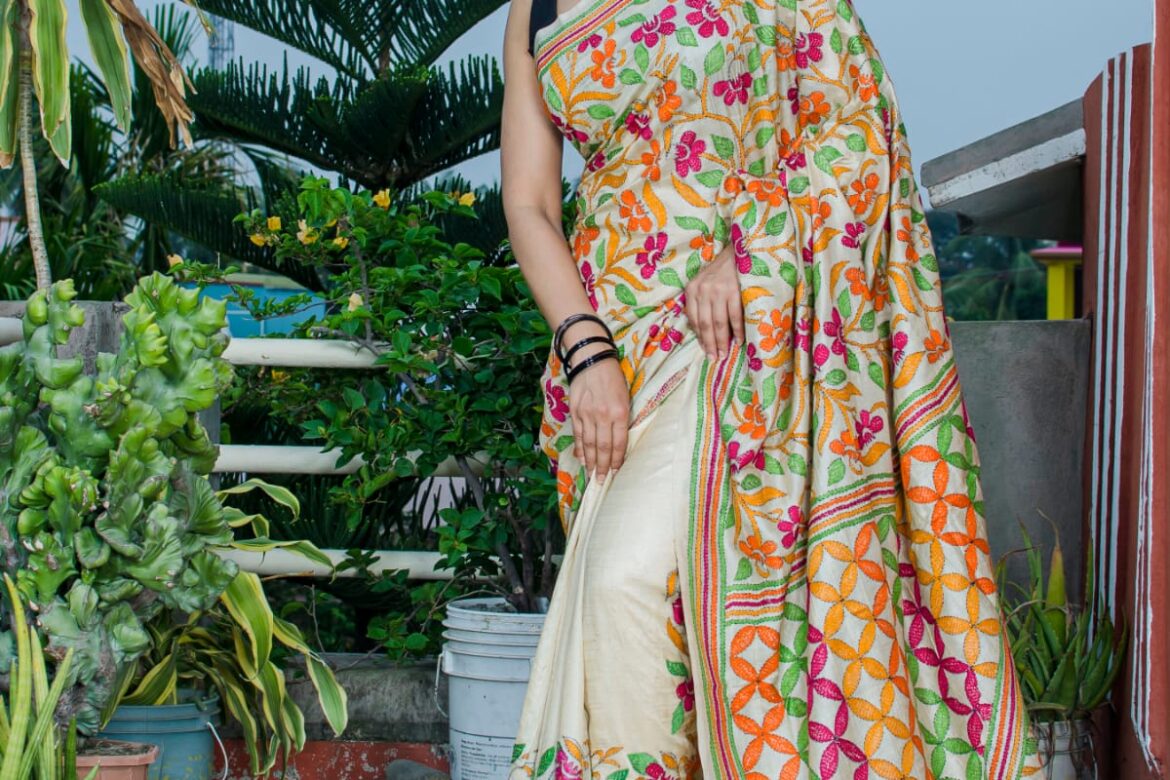 Exclusive Banglori Silk Handmade Kantha Sarees (1)