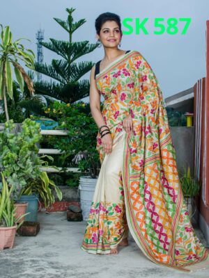 Exclusive Banglori Silk Handmade Kantha Sarees (1)