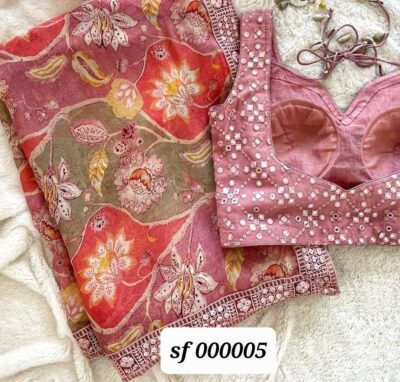 Georgette Digital Printed Sarees With Lace (10)
