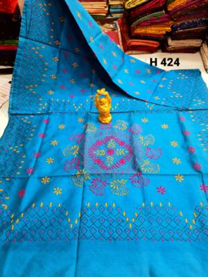 Kantha Stitch Cotton Silk Sarees (13)