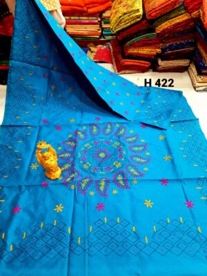 Kantha Stitch Cotton Silk Sarees (2)