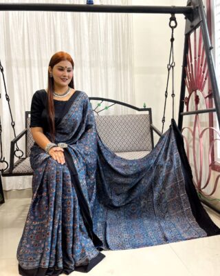 Pure Ajrakh Modal Silk Beautiful Sarees (11)