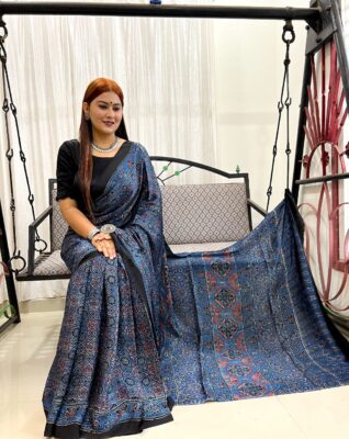 Pure Ajrakh Modal Silk Beautiful Sarees (12)