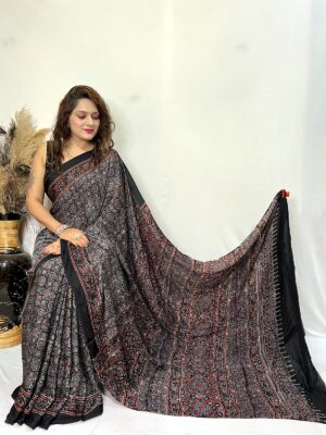 Pure Ajrakh Modal Silk Beautiful Sarees (13)