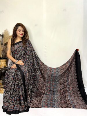 Pure Ajrakh Modal Silk Beautiful Sarees (15)