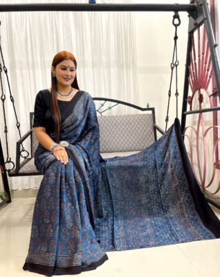 Pure Ajrakh Modal Silk Beautiful Sarees (17)
