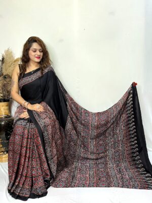 Pure Ajrakh Modal Silk Beautiful Sarees (22)