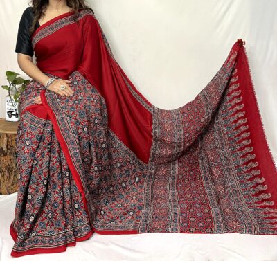 Pure Ajrakh Modal Silk Beautiful Sarees (25)