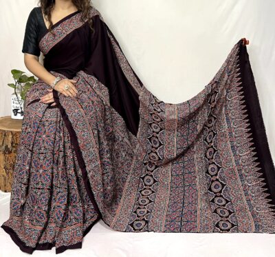 Pure Ajrakh Modal Silk Beautiful Sarees (26)