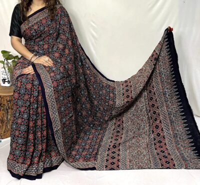 Pure Ajrakh Modal Silk Beautiful Sarees (27)