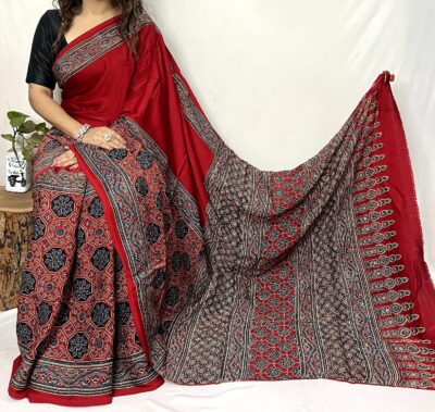Pure Ajrakh Modal Silk Beautiful Sarees (29)
