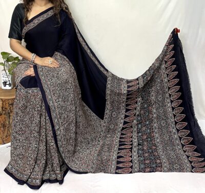 Pure Ajrakh Modal Silk Beautiful Sarees (30)
