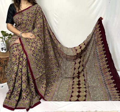 Pure Ajrakh Modal Silk Beautiful Sarees (31)