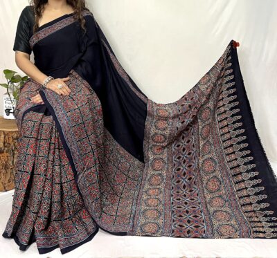Pure Ajrakh Modal Silk Beautiful Sarees (32)