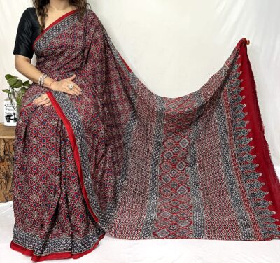 Pure Ajrakh Modal Silk Beautiful Sarees (33)