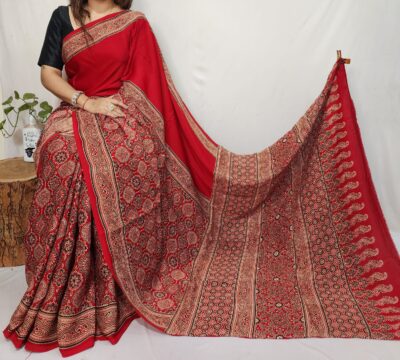 Pure Ajrakh Modal Silk Beautiful Sarees (35)