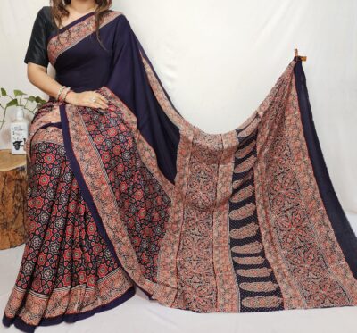 Pure Ajrakh Modal Silk Beautiful Sarees (37)