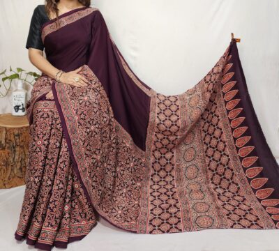 Pure Ajrakh Modal Silk Beautiful Sarees (38)