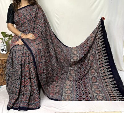 Pure Ajrakh Modal Silk Beautiful Sarees (39)