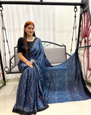Pure Ajrakh Modal Silk Beautiful Sarees (4)