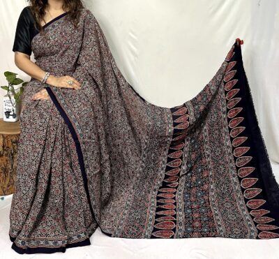 Pure Ajrakh Modal Silk Beautiful Sarees (40)