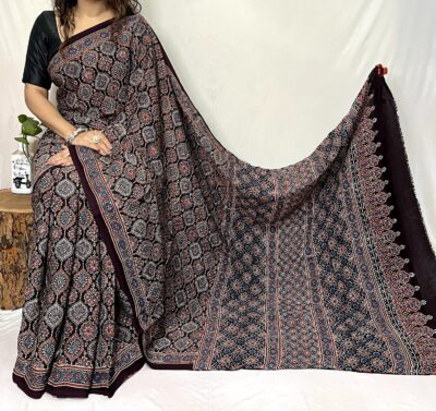 Pure Ajrakh Modal Silk Beautiful Sarees (41)
