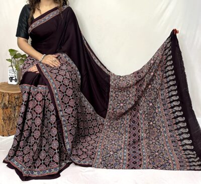 Pure Ajrakh Modal Silk Beautiful Sarees (42)