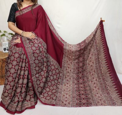 Pure Ajrakh Modal Silk Beautiful Sarees (43)