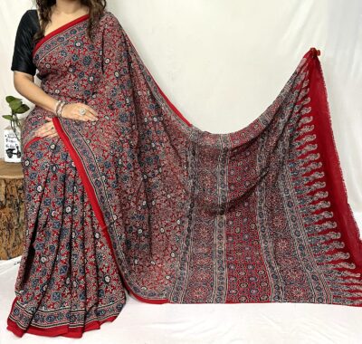 Pure Ajrakh Modal Silk Beautiful Sarees (44)