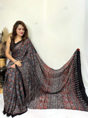 Pure Ajrakh Modal Silk Beautiful Sarees (47)