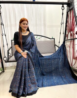 Pure Ajrakh Modal Silk Beautiful Sarees (5)