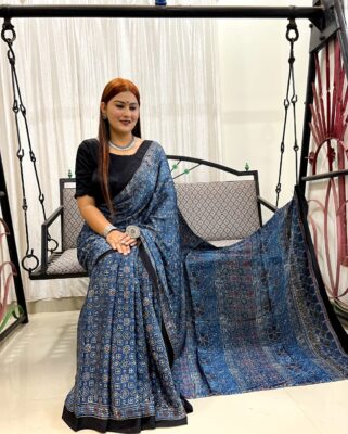 Pure Ajrakh Modal Silk Beautiful Sarees (6)