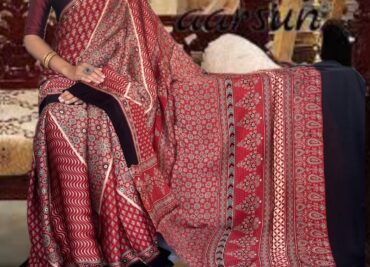 Pure Ajrakh Modal Silk Sarees With Price (6)