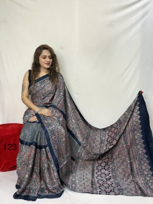 Pure Ajrakh Modal Silk Sarees With Price (9)