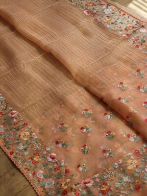 Pure Banaras Organza Silk Stripes Sarees (54)
