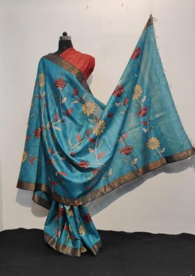 Pure Tussar Silk Penkalamkari Sarees (5)