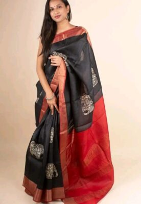 Pure Tussar Silk Printed Sarees (28)