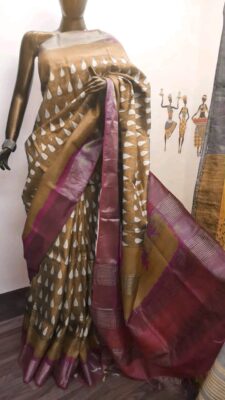 Pure Tussar Silk Printed Sarees (40)