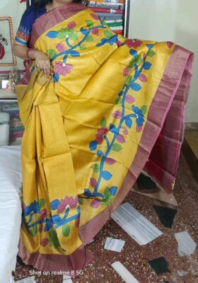 Pure Tussar Silk Printed Sarees (48)