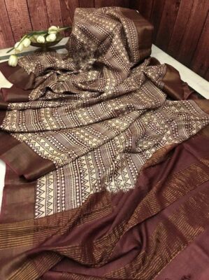 Pure Tussar Silk Printed Sarees (7)