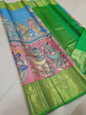Kanchipuram Pure Silk Kalamkari Sarees (4)