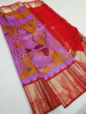 Kanchipuram Pure Silk Kalamkari Sarees (7)