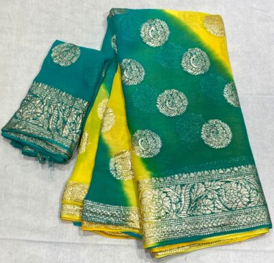 Georgette Fabric Shaded Sarees With Blouse (3)