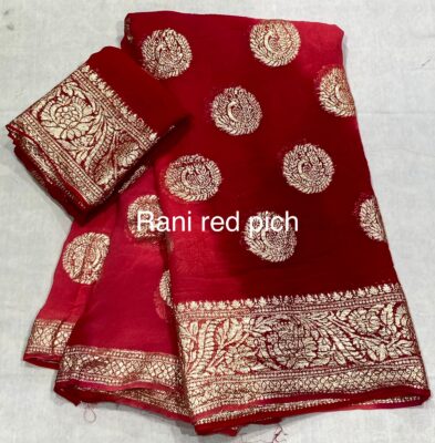 Georgette Fabric Shaded Sarees With Blouse (4)