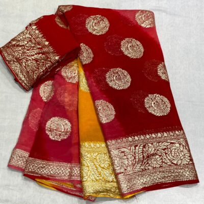 Georgette Fabric Shaded Sarees With Blouse (7)