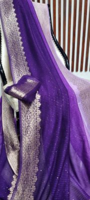 Khaddi Georgette Saree Sequence Weaving Sarees (11)
