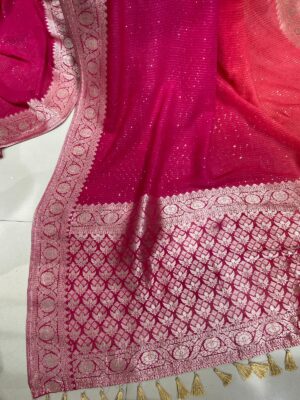 Khaddi Georgette Saree Sequence Weaving Sarees (18)