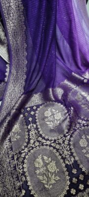 Khaddi Georgette Saree Sequence Weaving Sarees (9)
