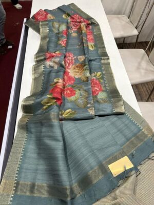 Smart Zari Tussar With Floral Prints (20)